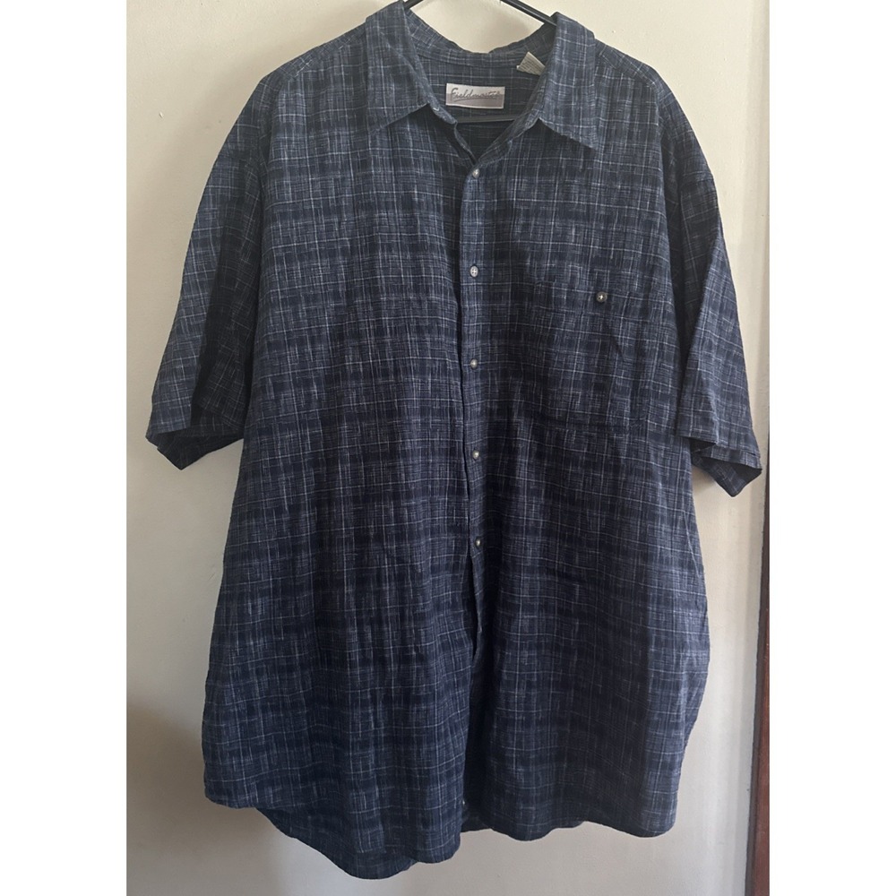 Fieldmaster Men's‎ Short Sleeve Blue Plaid Button Down Shirt - Size 2XLT Sears